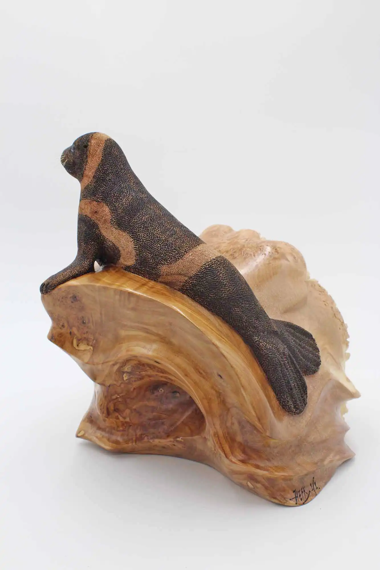 Ribbon Seal woodcarving sculpture